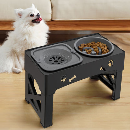 Royaleva Adjustable Raised Pet Dog Slow Feeder Bowl