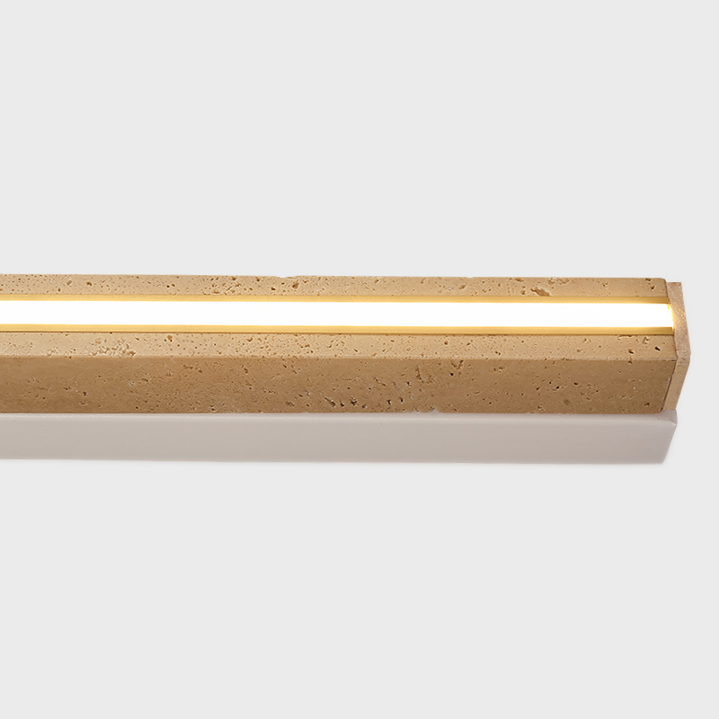RoyaleGlow Dimmable LED Wall Sconce - Natural Yellow Travertine Wabi-Sabi Lighting