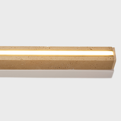 RoyaleGlow Dimmable LED Wall Sconce - Natural Yellow Travertine Wabi-Sabi Lighting