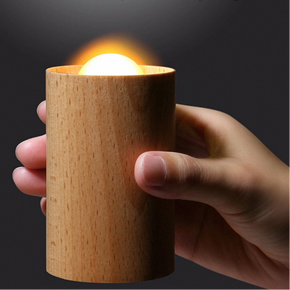 LuxRoyale Minimalist Wood LED Lamp- USB Rechargeable Warm Ambient Light