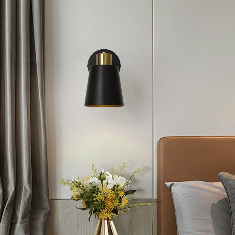 Royaleva Modern Brushed Black Gold Conical Wall Sconce, IP20 Conical Wall Light
