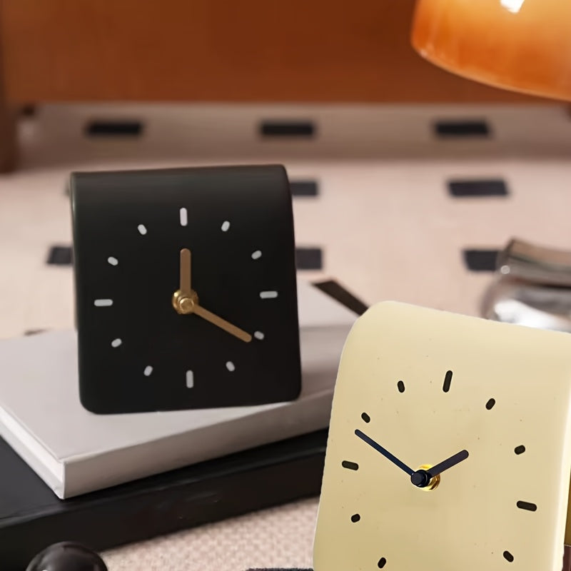 Rayvia Silent Ceramic Desk Clock - Modern Nordic Home Office Tabletop Clock