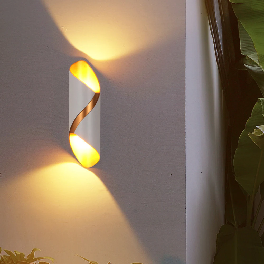 Rayvia Luxury Modern Curved LED Wall Sconce | Up Down Interior IP65 Light