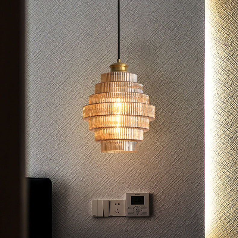Royelux Tiered Glass Chandelier Pendant Light for Dining Room and Living Room
