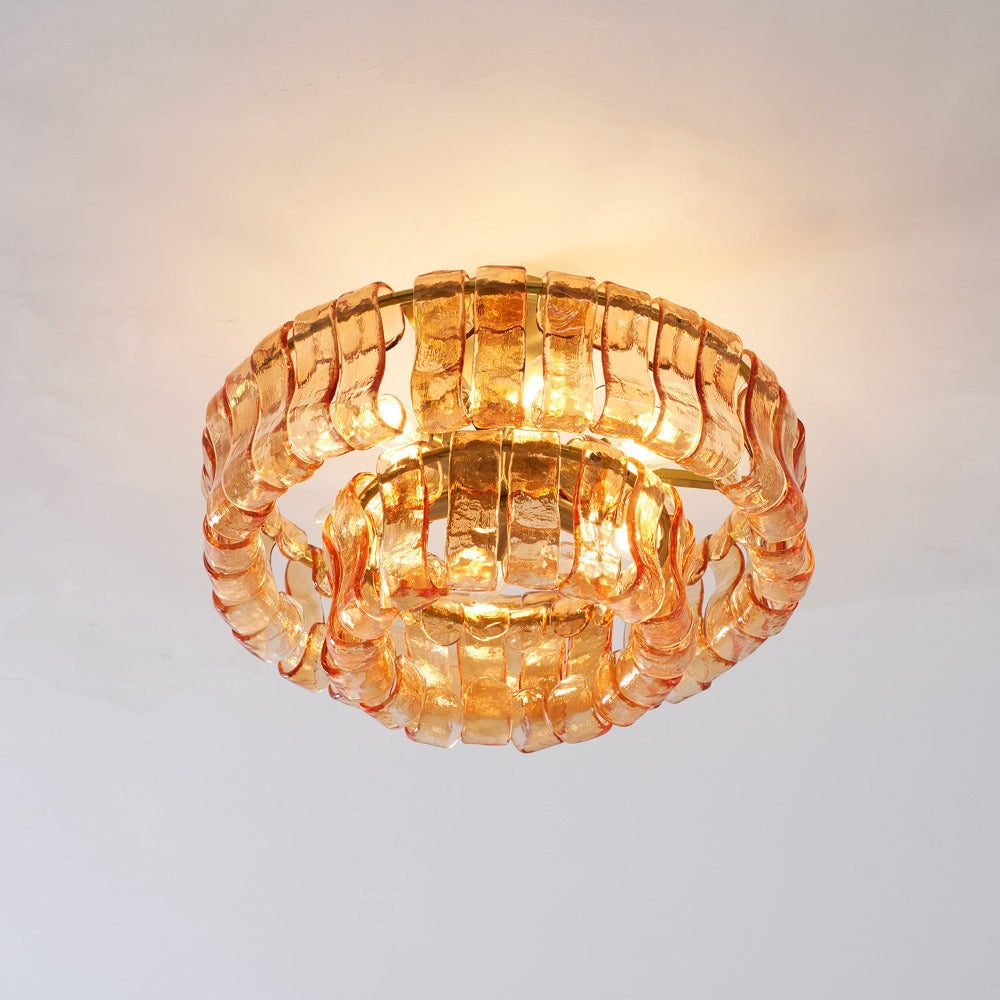 RoyaleGlow Murano Glass Semi Flush Mount Ceiling Light Fixture