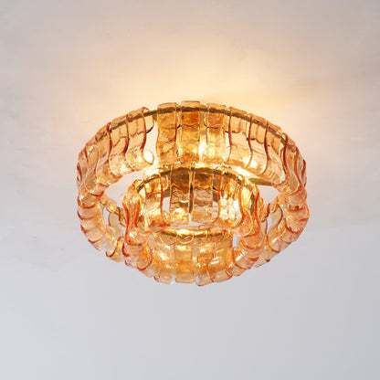 RoyaleGlow Murano Glass Semi Flush Mount Ceiling Light Fixture