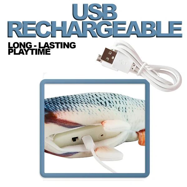 RoyaleGlow USB Floppy Fish Toy for Cats and Dogs