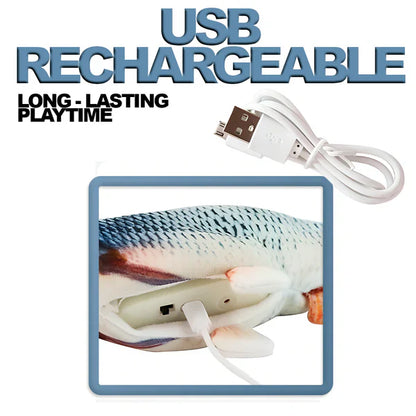 RoyaleGlow USB Floppy Fish Toy for Cats and Dogs