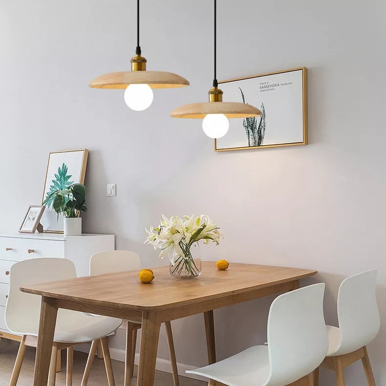 Rayvia Premium Modern Wood Pendant Light - Contemporary Hanging Home Lighting Design