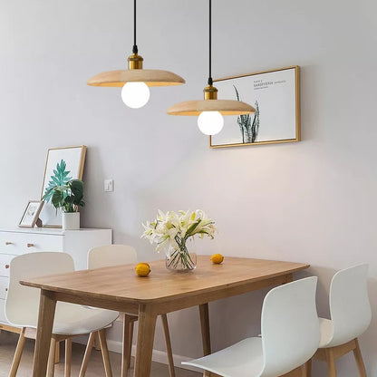 Rayvia Premium Modern Wood Pendant Light - Contemporary Hanging Home Lighting Design