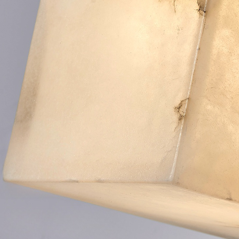 LuxRoyale Natural Marble Cube Wall Sconce Light-Modern Stone Accent Lamp