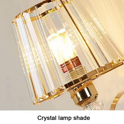 RoyaleGlow Gold Crystal Wall Sconce Modern Vanity Light Fixture