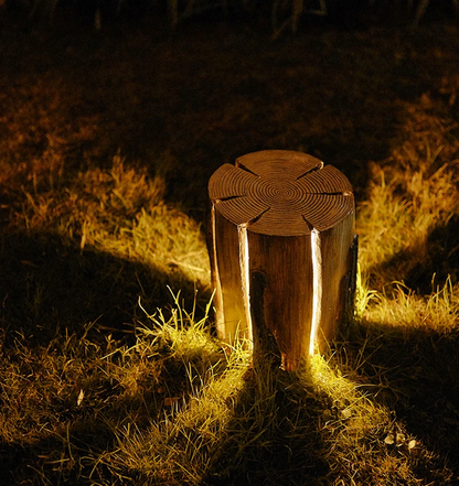 RoyaleGlow Outdoor Tree Stump Accent Lamp - Weather Resistant Garden Light