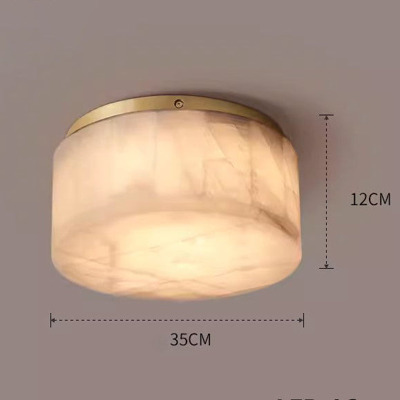 Royelux Alabaster Round Flush Mount Ceiling Light for Elegant Interiors