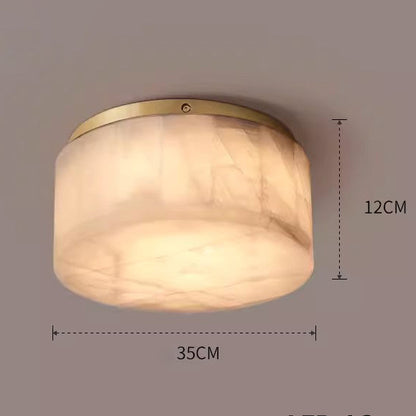 Royelux Alabaster Round Flush Mount Ceiling Light for Elegant Interiors