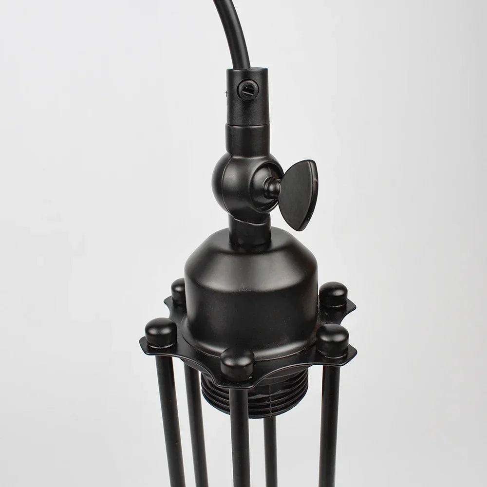 Rayvia Vintage Industrial Flute Pendant Light, Metal Glass Hanging Fixture