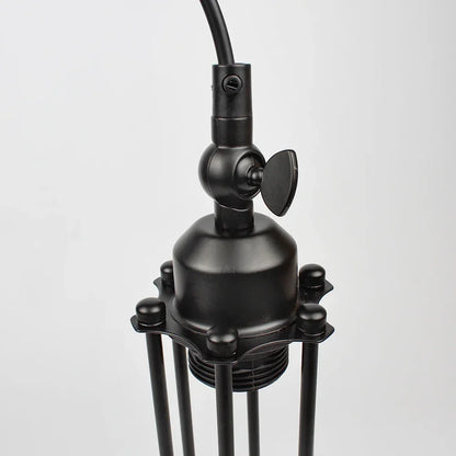 Rayvia Vintage Industrial Flute Pendant Light, Metal Glass Hanging Fixture