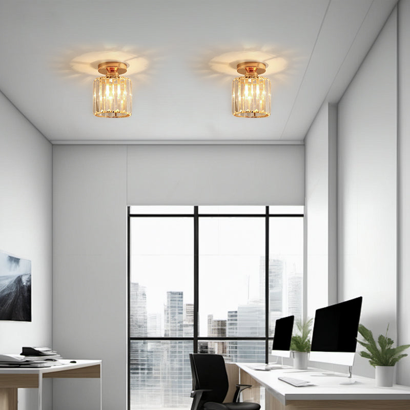 Royelux Crystal Semi-Flush Pendant Light, Modern Hallway Elegant Ceiling Lamp Fixture
