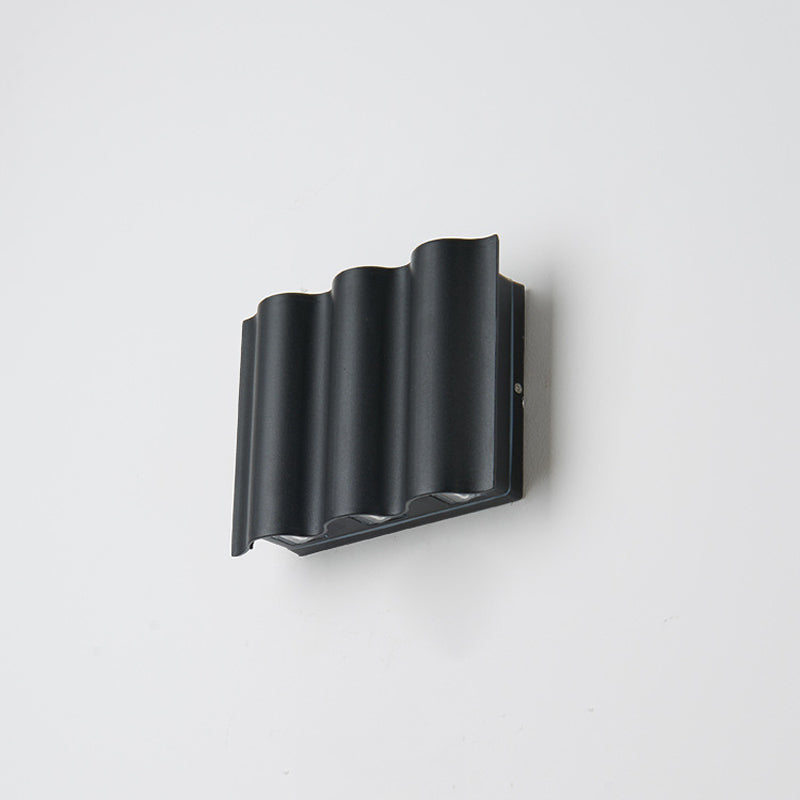 LuxRoyale Modern Outdoor Wall Sconce Black Up Down Light Fixture