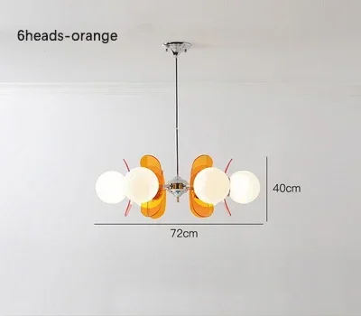 RoyaleGlow Italian Retro Glass And Metal Chandelier Vintage Pendant Light