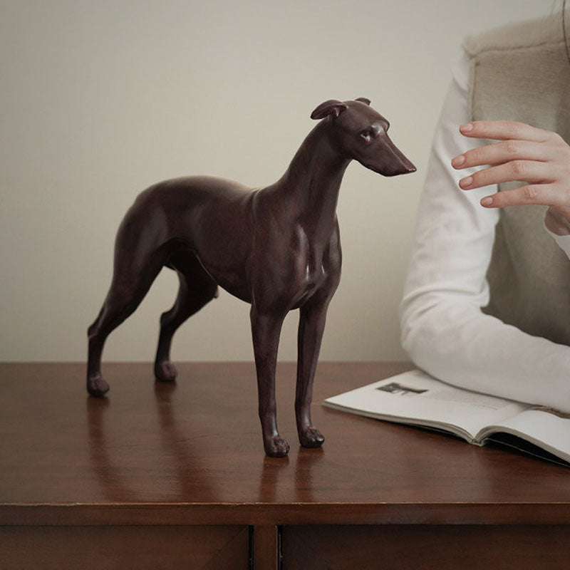 LuxRoyale Elegant Greyhound Sculpture-Dog Statue Decor.