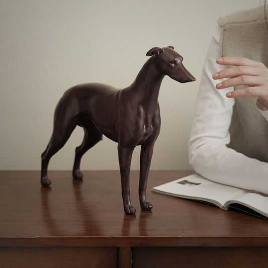 LuxRoyale Elegant Greyhound Sculpture-Dog Statue Decor.