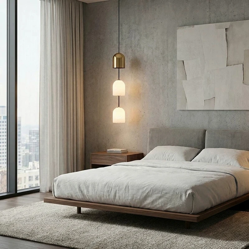 Royelux Modern Stacked Glass Pendant Light with Frosted Globes for Living Room, Hotel, Cafe