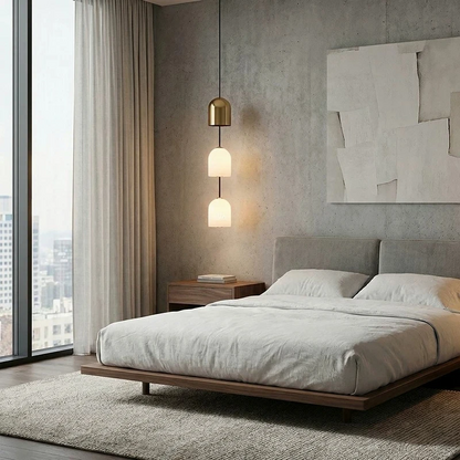 Royelux Modern Stacked Glass Pendant Light with Frosted Globes for Living Room, Hotel, Cafe