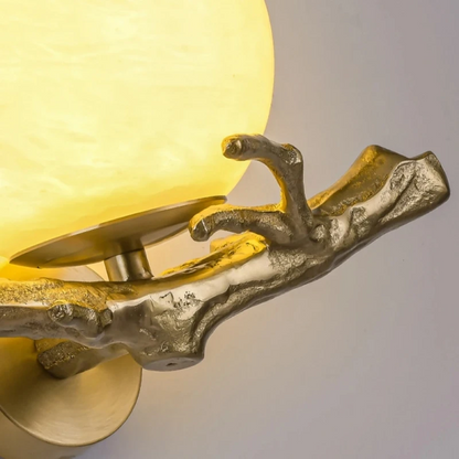 LuxRoyale Alabaster Branch Wall Sconce - Artistic Copper Globe Fixture