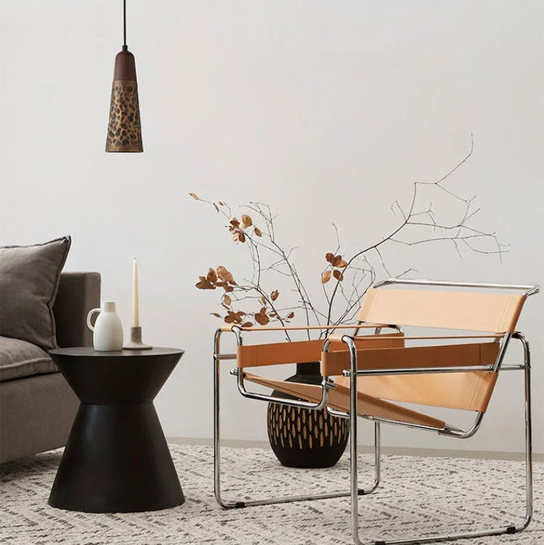 Royelux Luxury Hammered Copper Pendant Light with Natural Walnut Accent for Modern Homes