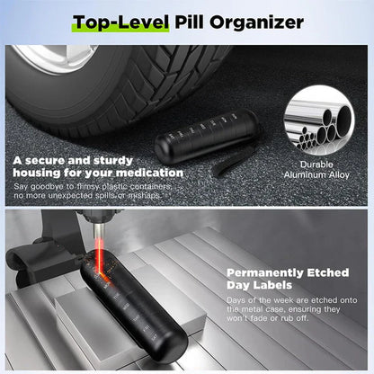 Luxora Aluminum 7 Days Portable Pill Organizer for Travel