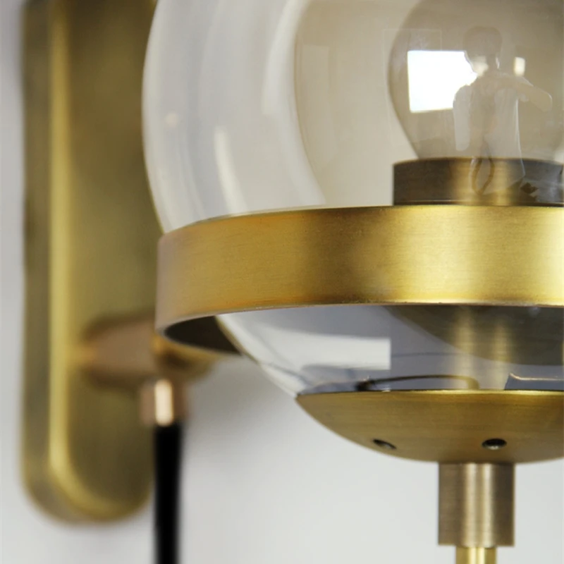 Royallure Retro Spherical Wall Sconce Lighting with Elegant Glass and Iron Design