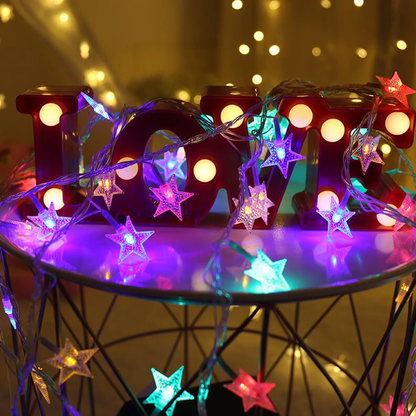 Lumora StarString LED Star Curtain Lights - Enchanting Holiday Decor
