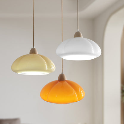 RoyaleGlow Retro Glass Pumpkin Pendant Light-Hanging Ceiling Lamp For Kitchen & Dining