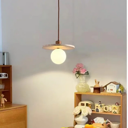 RoyaleGlow Travertine Pendant Light Minimalist Modern Cement Hanging Chandelier