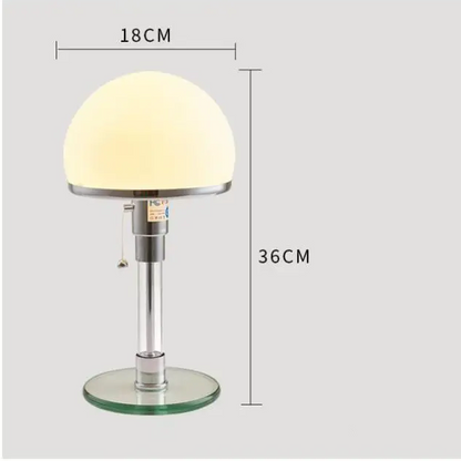 RoyaleGlow Modern Dome Table Lamp - Dimmable, Sleek Metal & Glass Design for Bedside