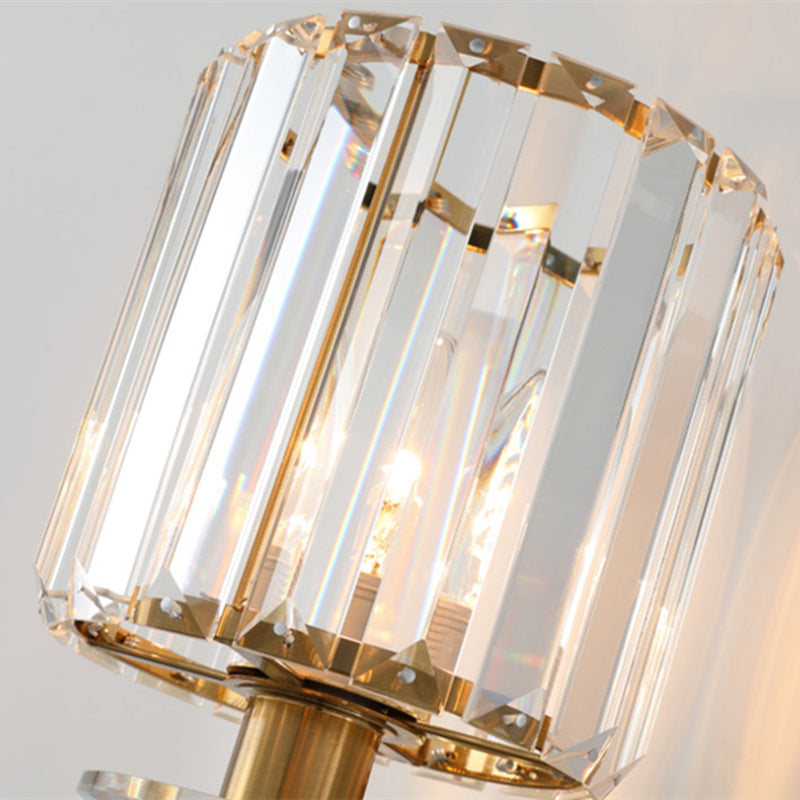 RoyaleGlow Modern Gold Crystal Wall Sconce Light Fixture For Living Room
