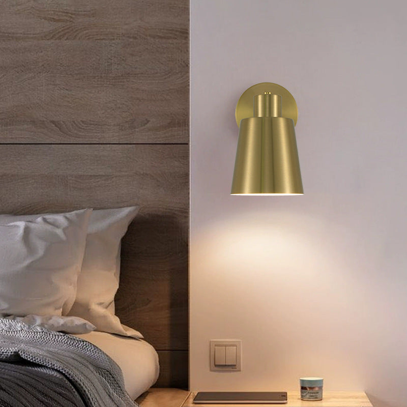 Royaleva Modern Brushed Black Gold Conical Wall Sconce, IP20 Conical Wall Light