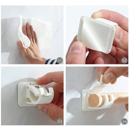 RoyaleGlow Adjustable Curtain Holders - Strong Self-Adhesive