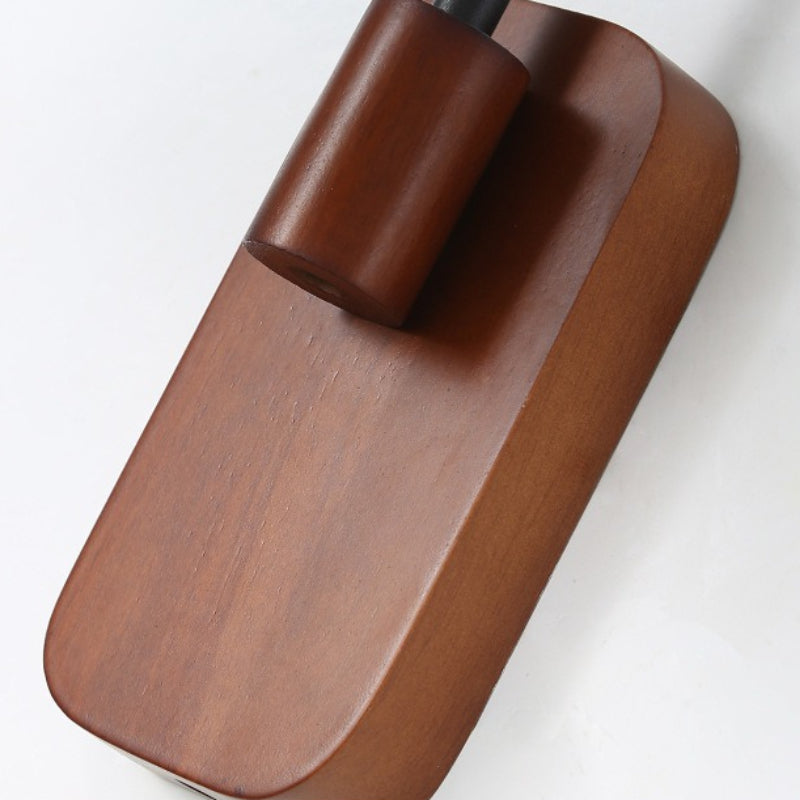 Royelux Solid Wood Wall Sconce with Amber Glass Shade for Bedroom & Living Room