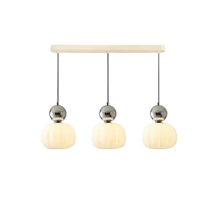 RoyaleGlow Cream Bauhaus Style Art Deco Glass Pendant Light for Modern Spaces