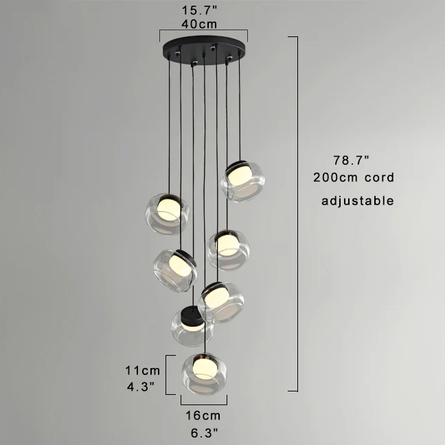 RoyaleGlow Modern Glass Globe Pendant Light Alabaster LED Lamp