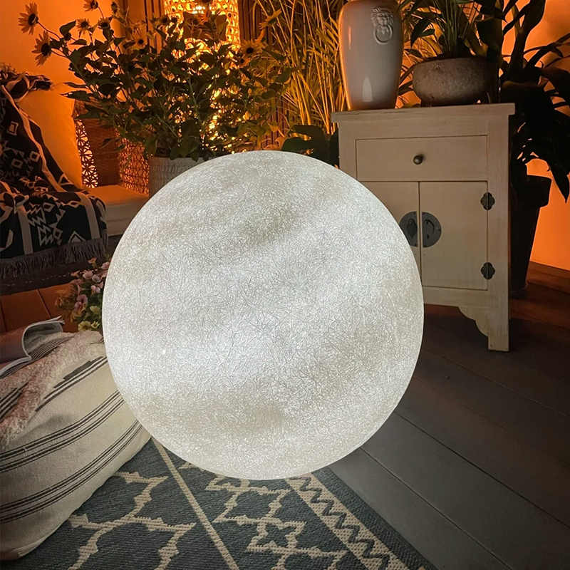 Royelux 3D Printed Moon Lamp for Bedroom Decor - Realistic Lunar Night Light