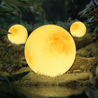 RoyaleGlow Solar Outdoor Moon Globe Light - Resin & Fiberglass Sphere Lamp