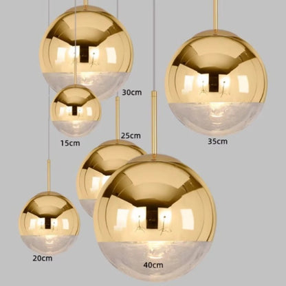 Royelux Modern Silver Glass Globe Pendant Light Cluster For Dining Room