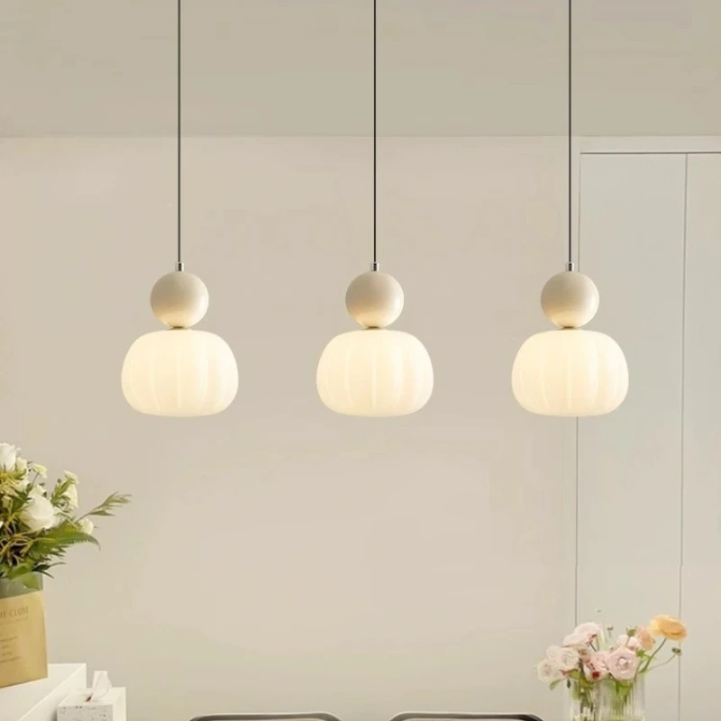 RoyaleGlow Cream Bauhaus Style Art Deco Glass Pendant Light for Modern Spaces