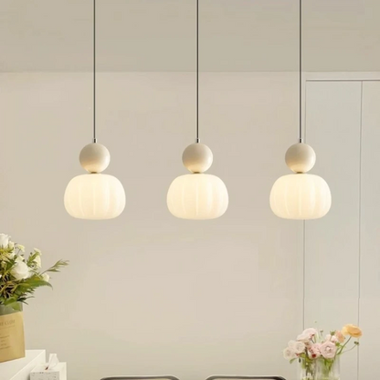 RoyaleGlow Cream Bauhaus Style Art Deco Glass Pendant Light for Modern Spaces