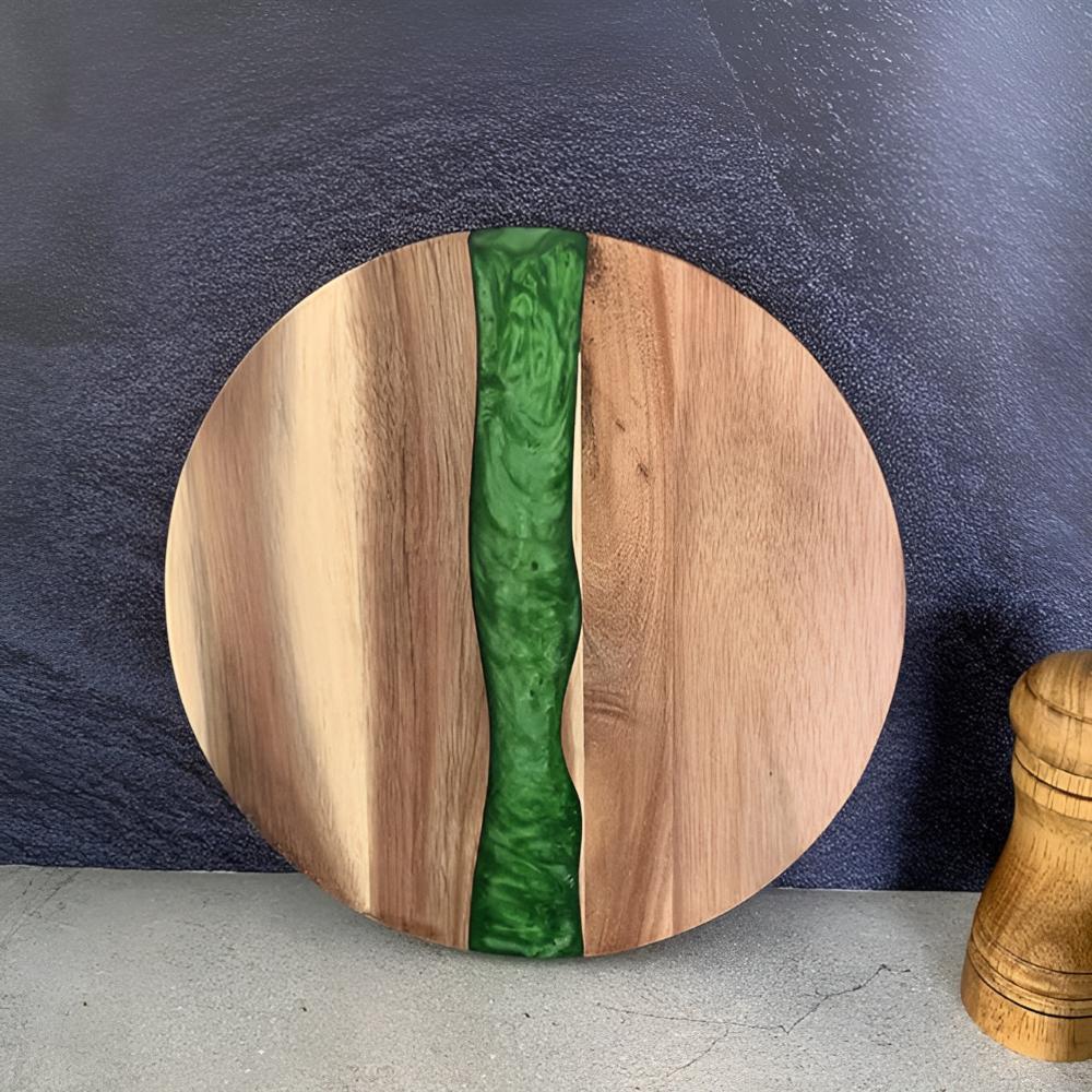 RoyaleGlow Artisan Epoxy Round Wood Chopping Board
