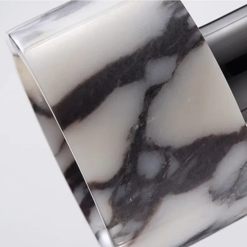 RoyaleGlow Black Marble Cylinder Pendant Light - Modern Ceiling Fixture