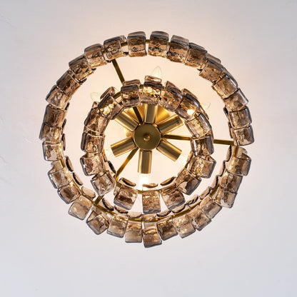 RoyaleGlow Murano Glass Semi Flush Mount Ceiling Light Fixture